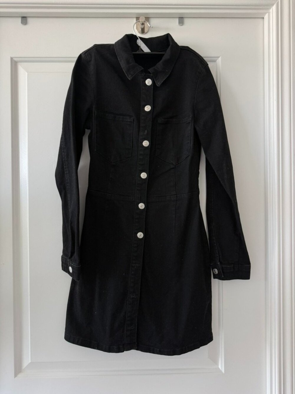 Zara Black Denim Mini Dress – Size S